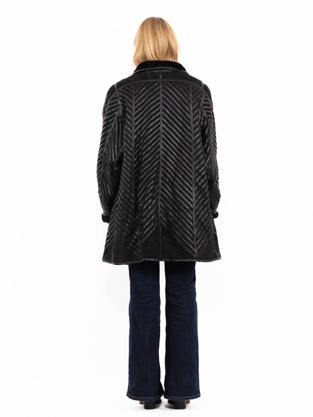 Vintage 80's Penny Lane Sheepskin Coat in Black