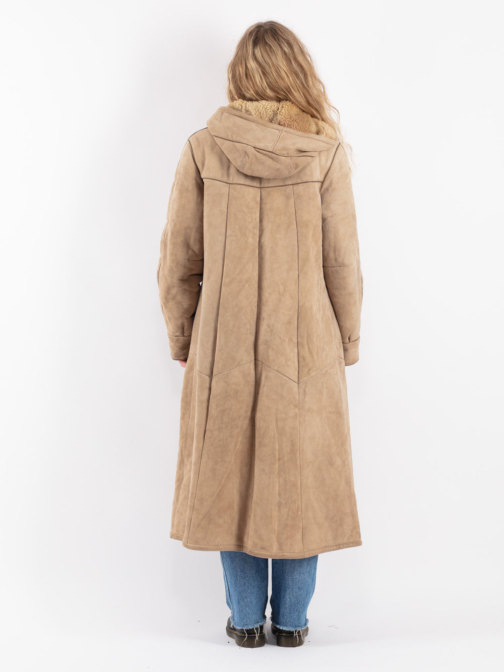 Vintage 80's Women Sheepskin Coat in BeigeV9039