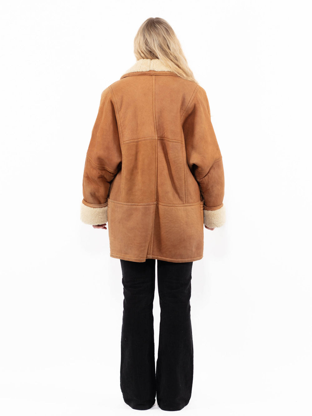 Vintage 80's Women Sheepskin Coat in BrownA0888