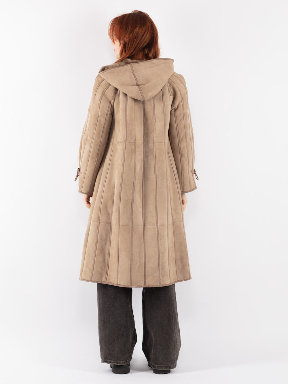 Vintage 80's Women Sheepskin Coat in BeigeV8472