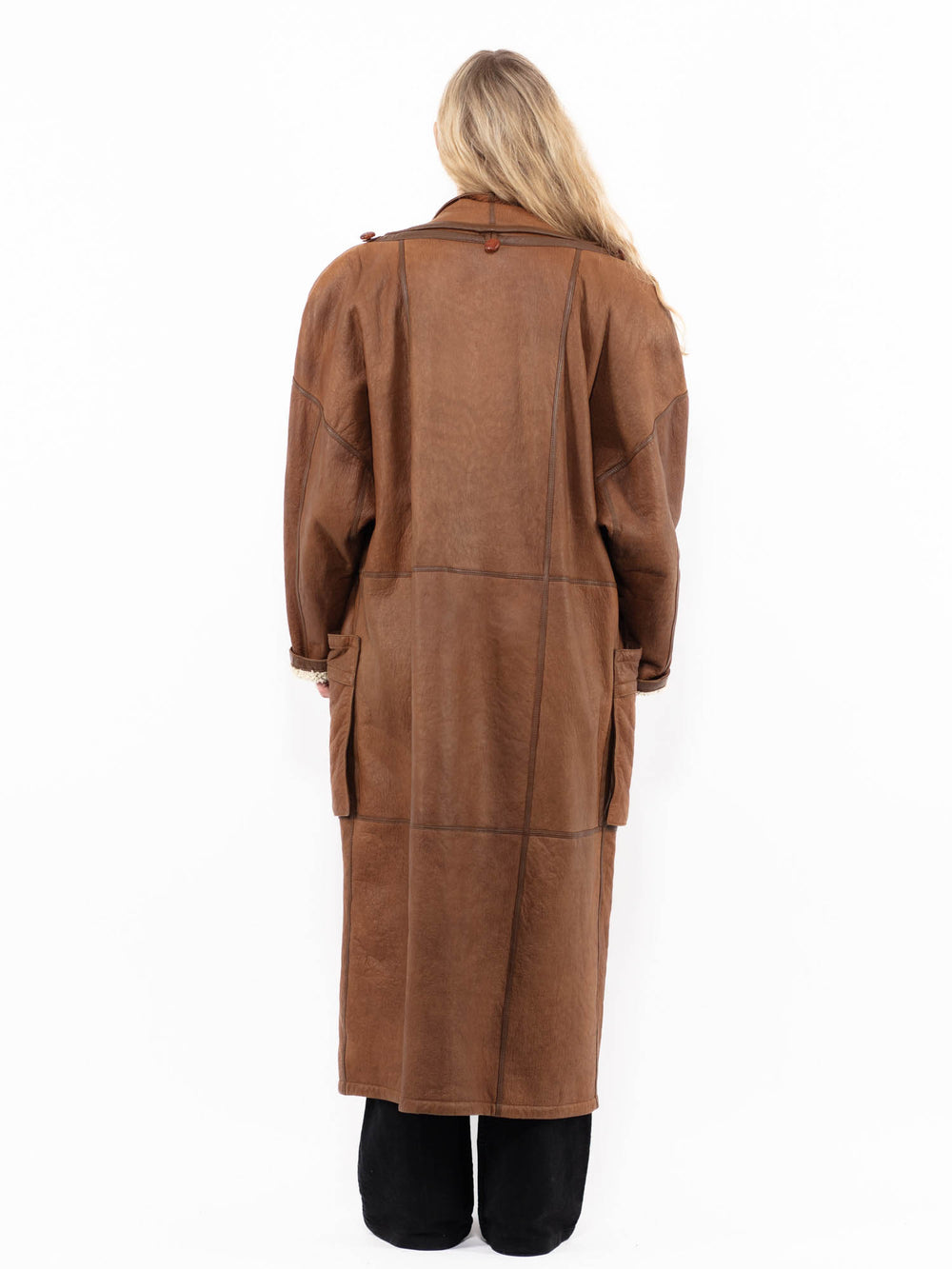Vintage 80's Women Sheepskin Coat in BrownA0889
