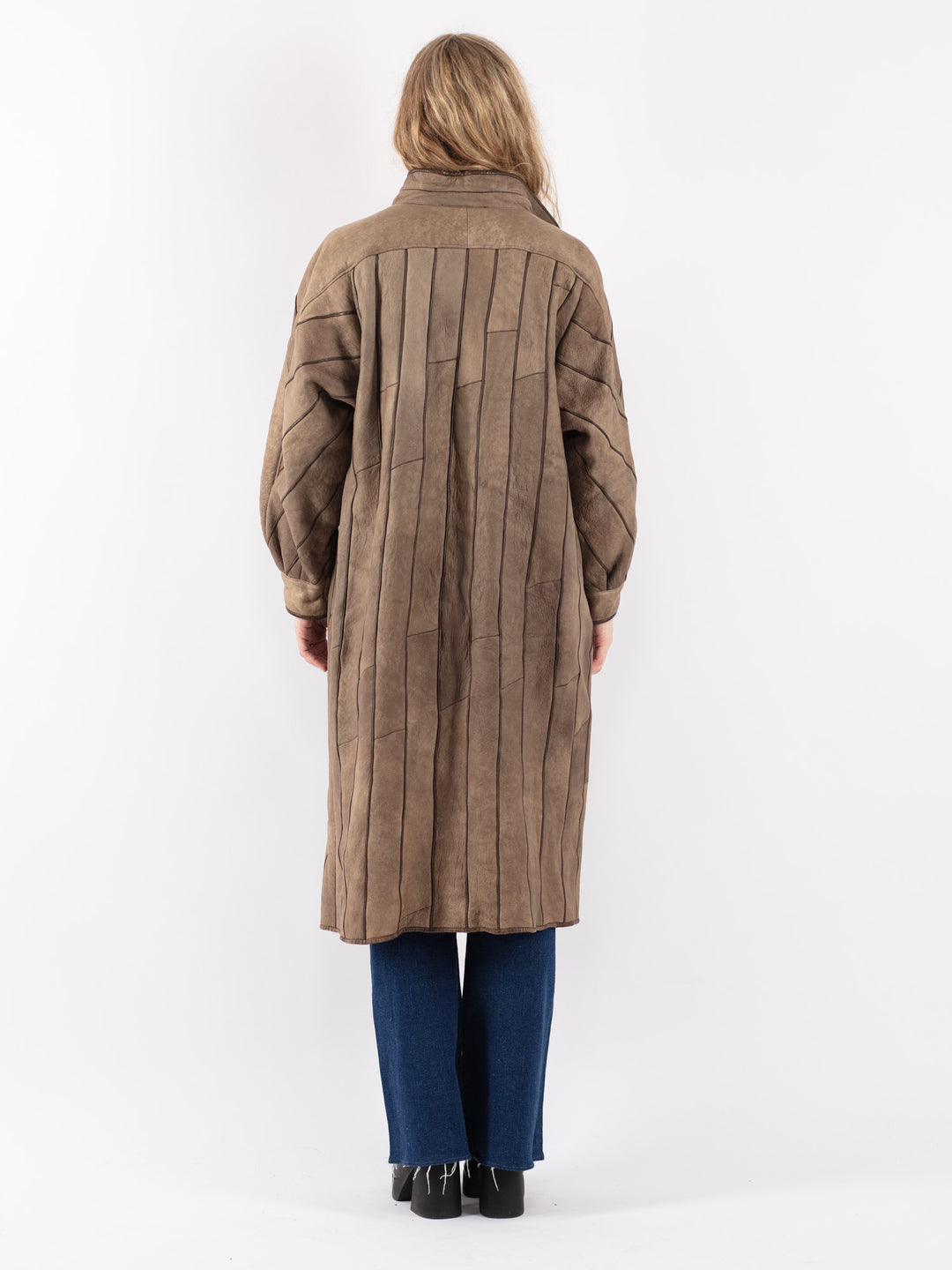 Vintage 80's Women Sheepskin Coat in Brown