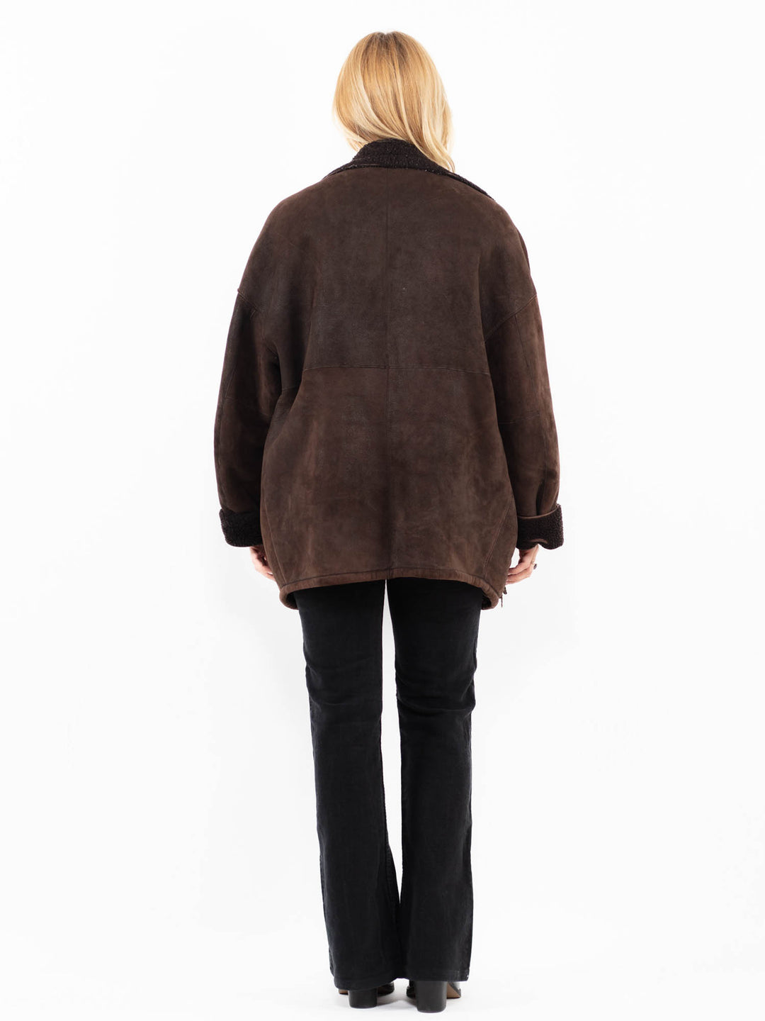 Vintage 80's Women Sheepskin Coat in BrownA0157