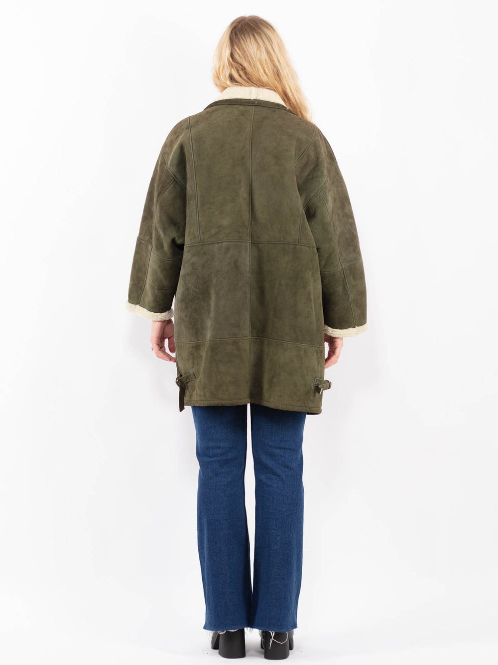 Vintage 80's Women Sheepskin in GreenA0366