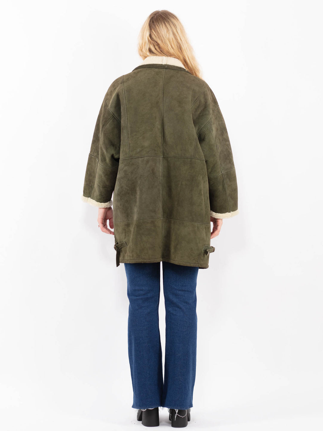 Vintage 80's Women Sheepskin in GreenA0366