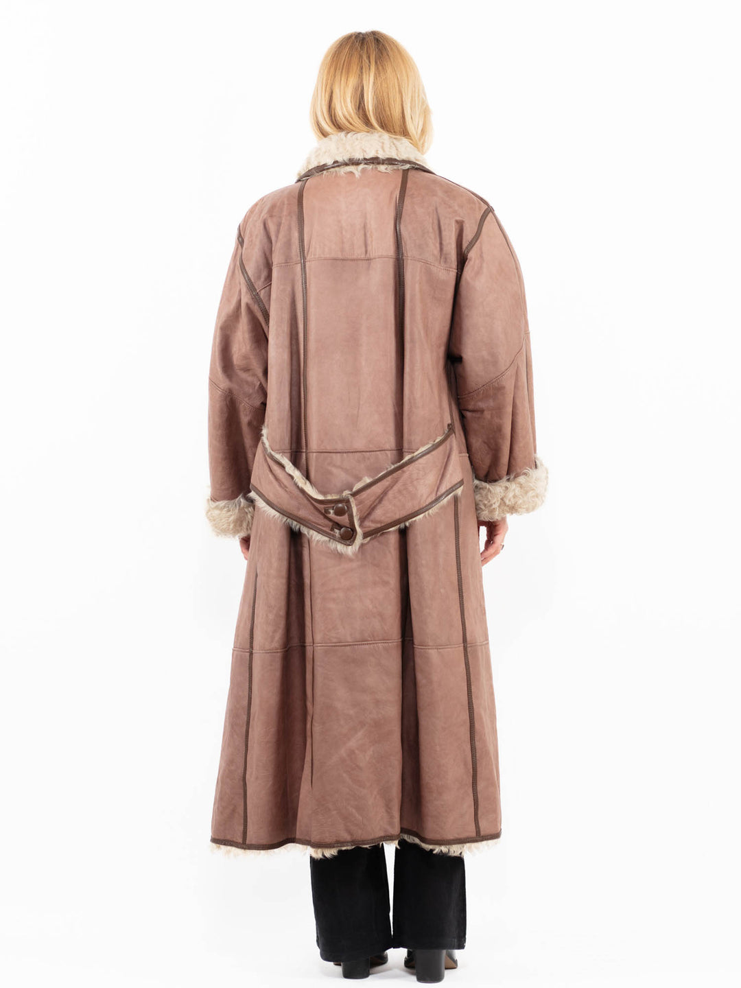 Vintage 80's Women Sheepskin Coat in BrownA0160