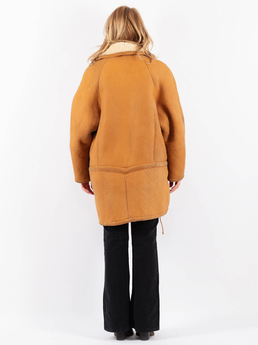 Vintage 80's Women Sheepskin Shearling in BrownV9655