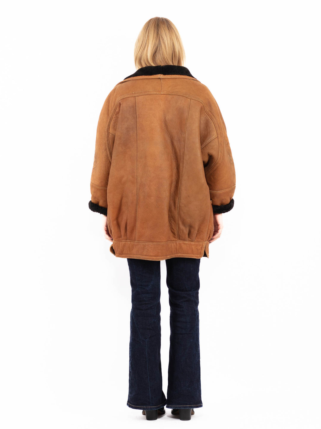 Vintage 80's Women Sheepskin Coat in BrownA0725