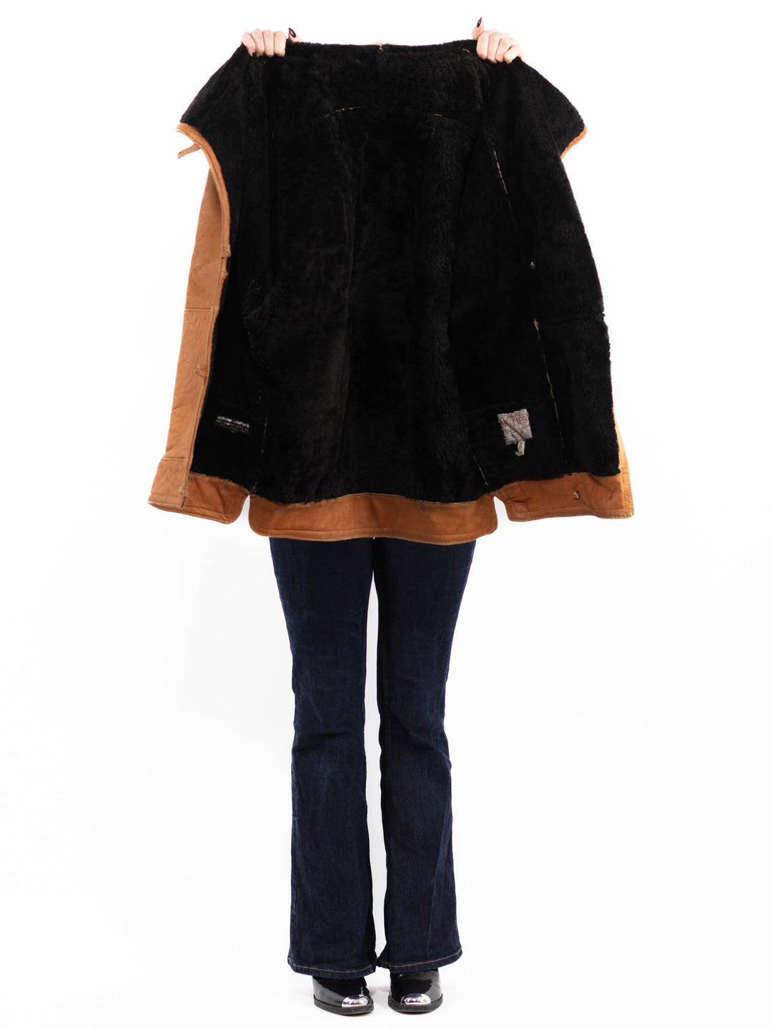 Vintage 80's Women Sheepskin Coat in BrownA0725