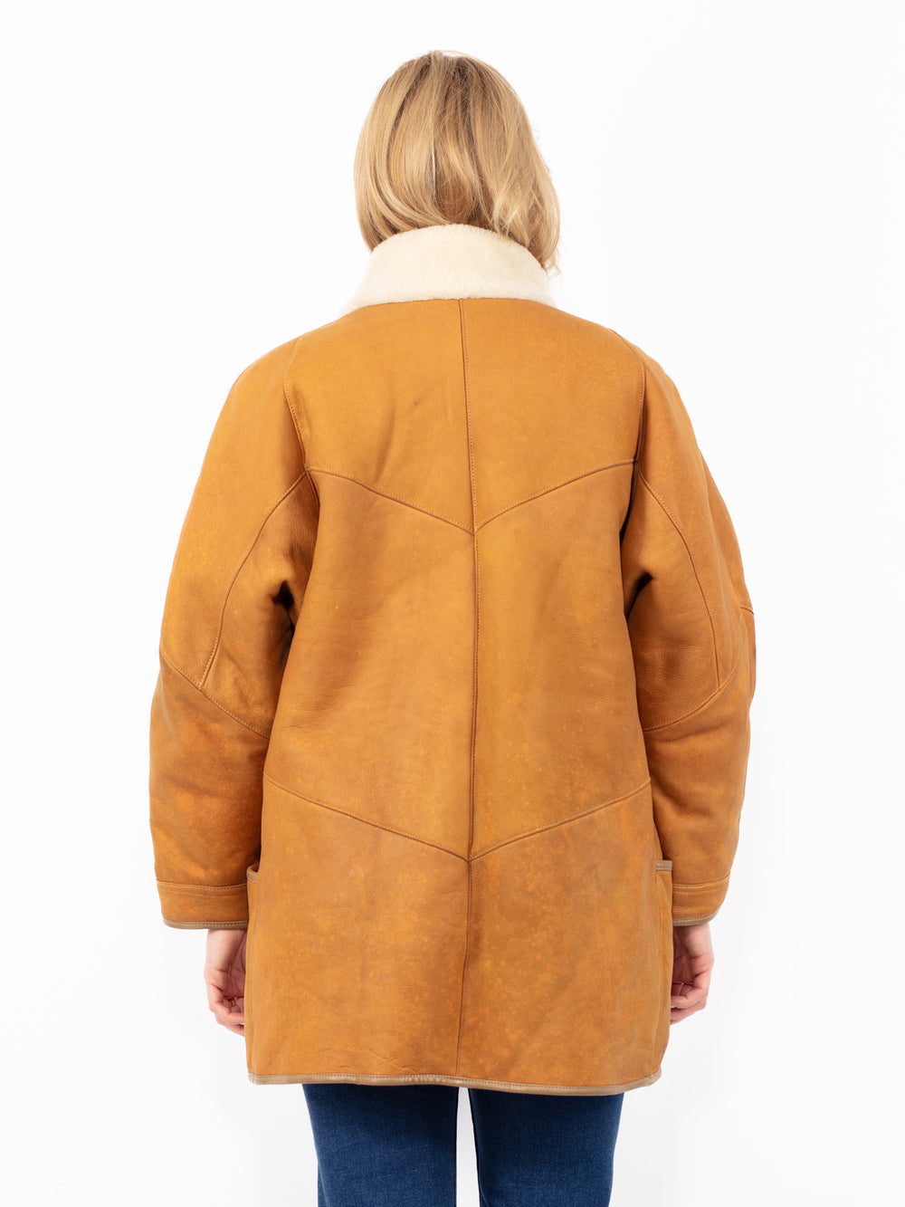Vintage 80's Women Sheepskin Coat in BrownA0803