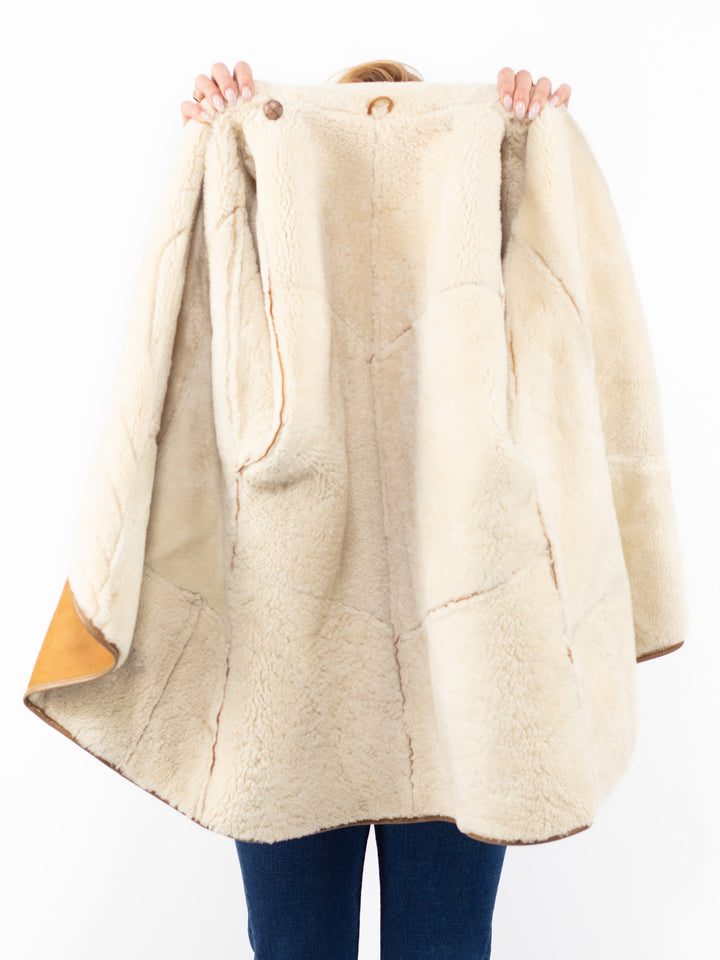 Vintage 80's Women Sheepskin Coat in BrownA0803