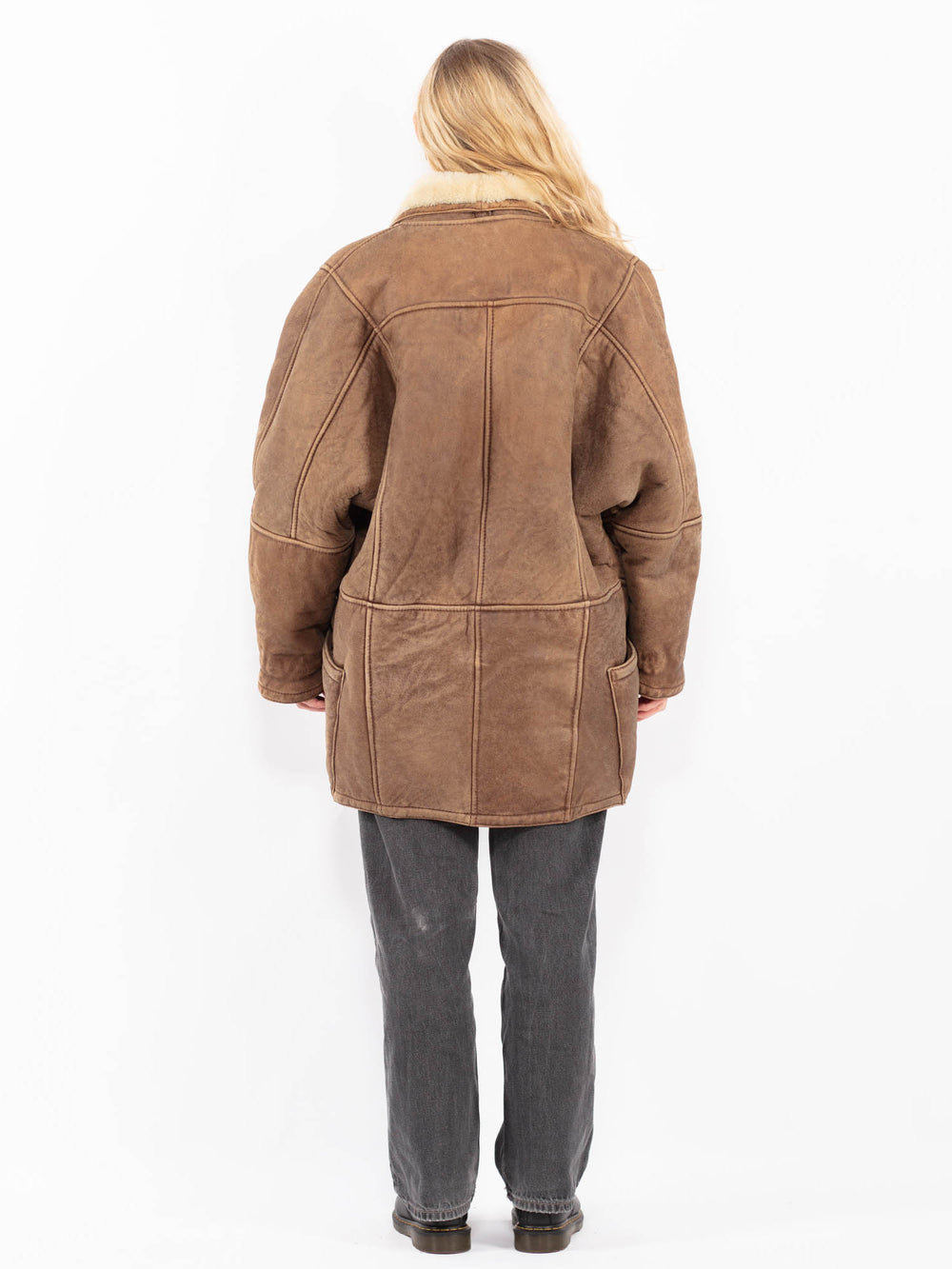 Vintage 80's Women Sheepskin Coat in BrownA0615
