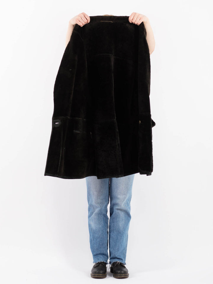 Vintage 80's Women Sheepskin Coat in GreenV9463