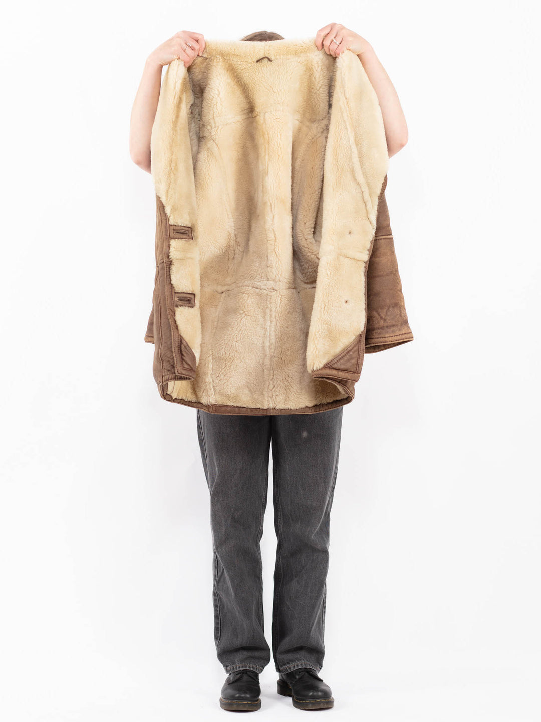 Vintage 80's Women Sheepskin Coat in BrownA0615