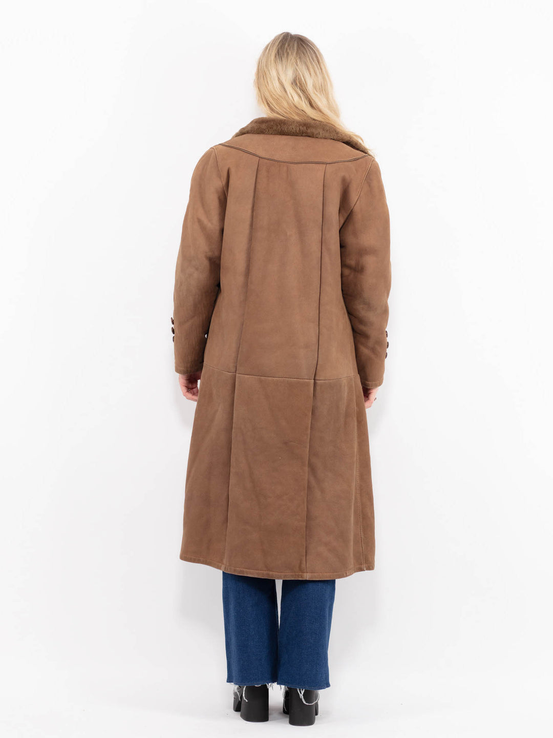 Vintage 80's Women Sheepskin Coat in BrownA1003