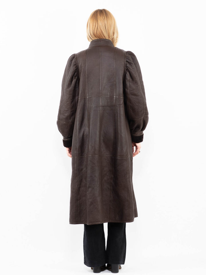 Vintage 90's Women Sheepskin Coat in BrownA0169