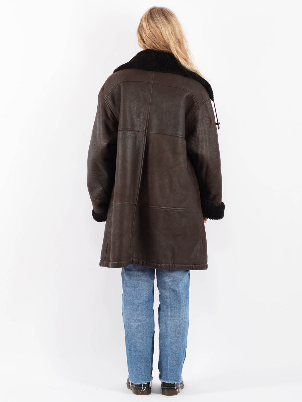 Vintage 80's Women Sheepskin Coat in BrownV9468