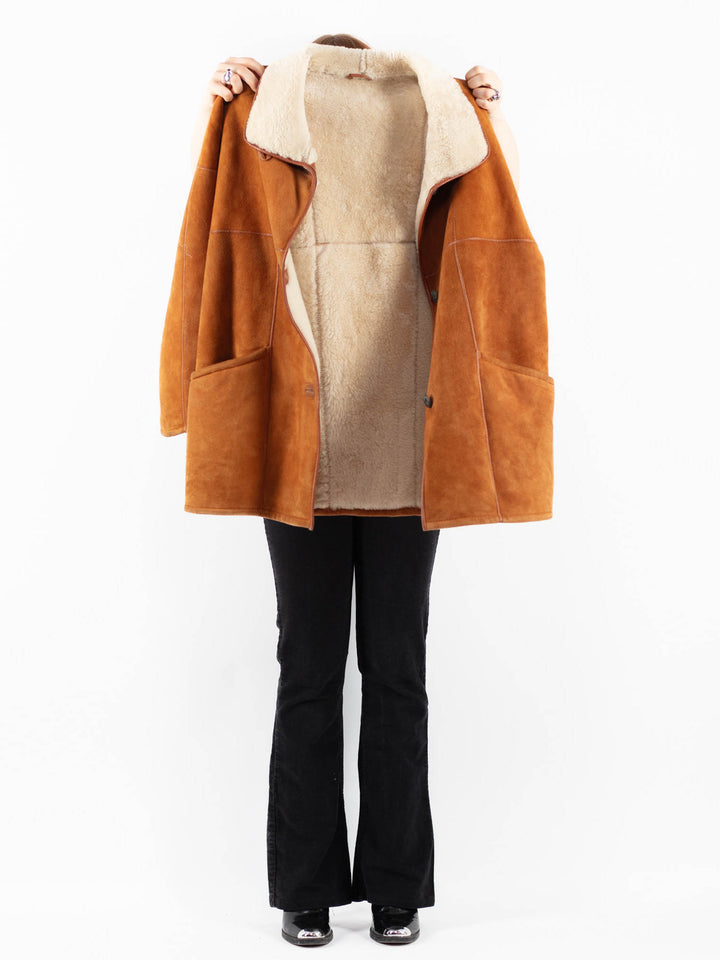 Vintage 80's Women Sheepskin Coat in BrownV9773