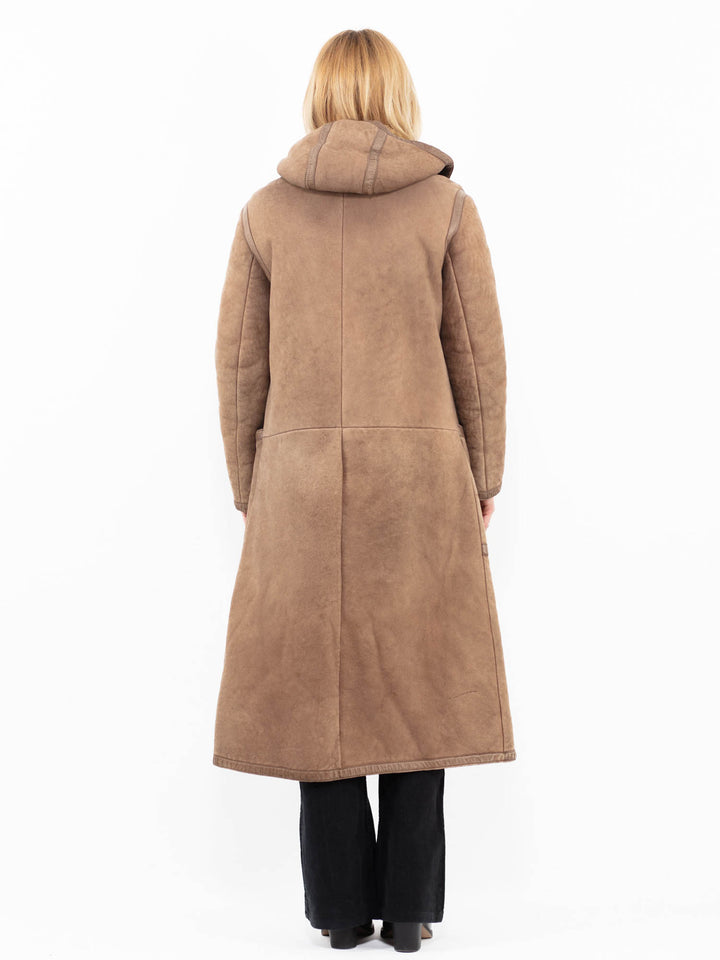 Vintage 80's Women Sheepskin Coat in BeigeA0172