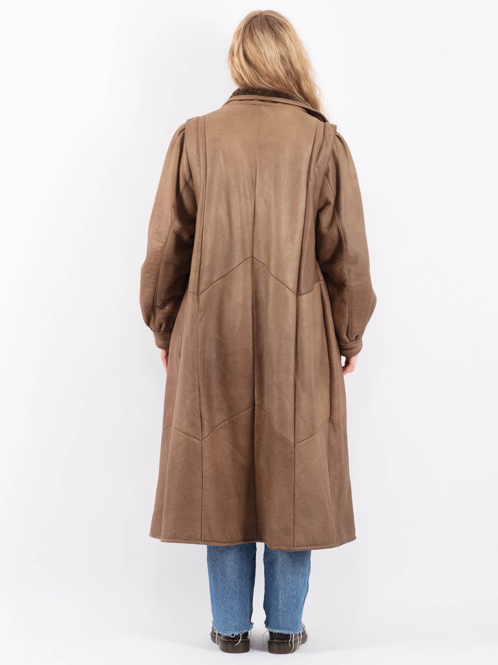 Vintage 80's Women Sheepskin Coat in BrownV9471