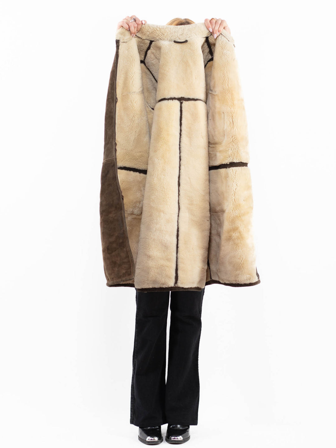 Vintage 70's Women Sheepskin Coat in BrownA0177