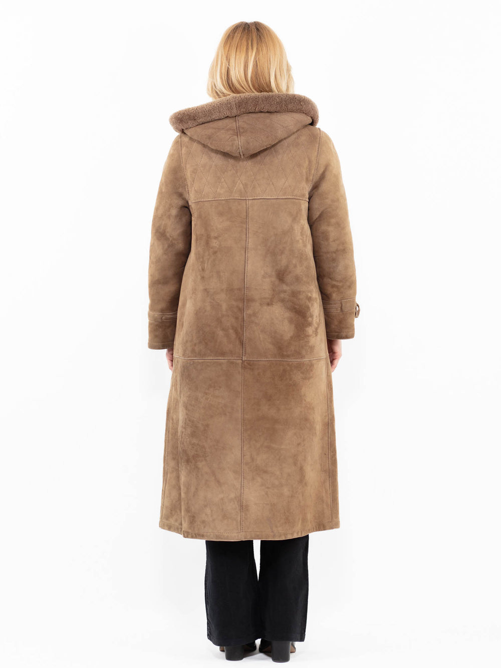 Vintage 80's Women Sheepskin Coat in BrownA0179