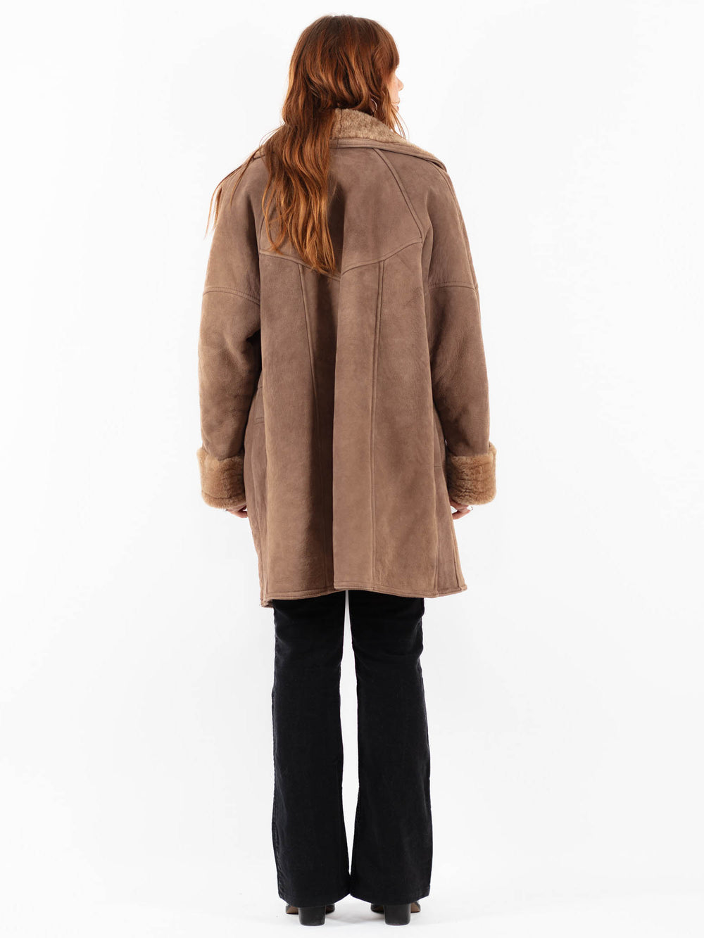Vintage 80's Women Sheepskin Coat in BrownV9784
