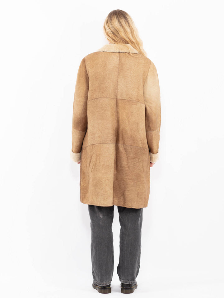 Vintage 80's Women Sheepskin Coat in BrownA0632