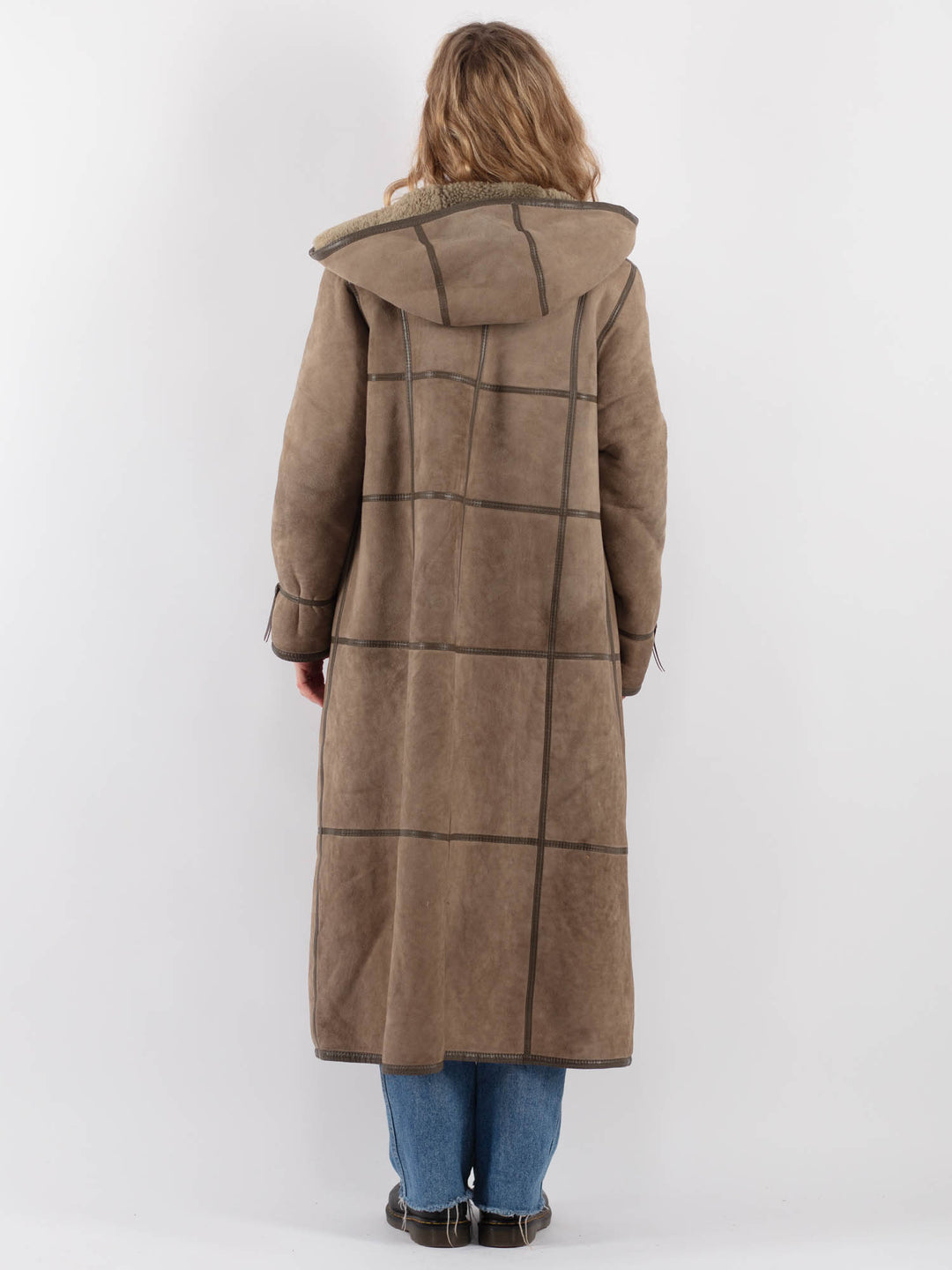 Vintage 80's Women Sheepskin Coat in BeigeV9248