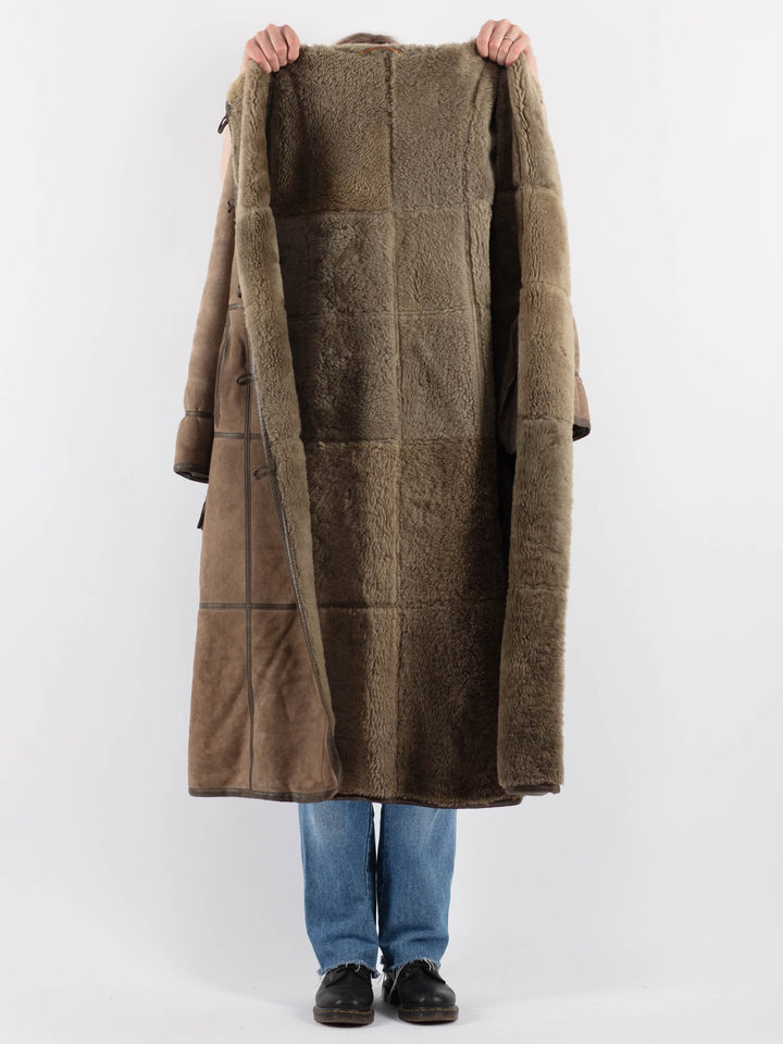 Vintage 80's Women Sheepskin Coat in BeigeV9248