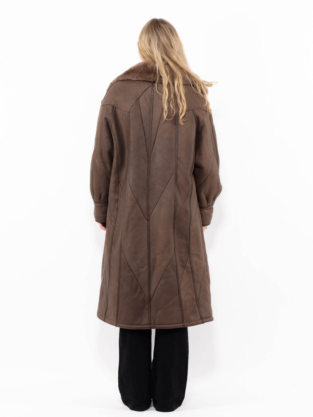 Vintage 80's Women Sheepskin Coat in BrownA0920