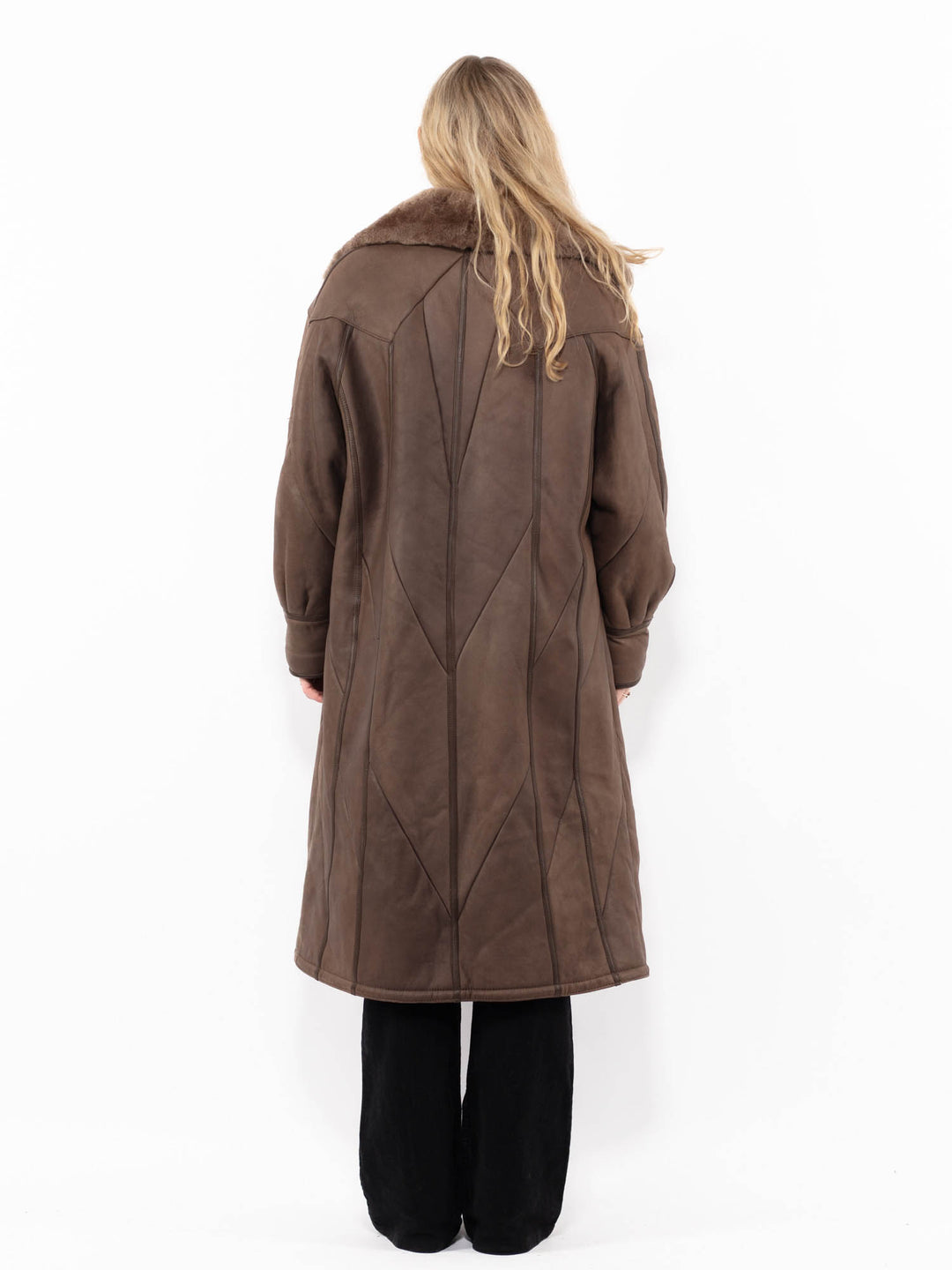 Vintage 80's Women Sheepskin Coat in BrownA0920