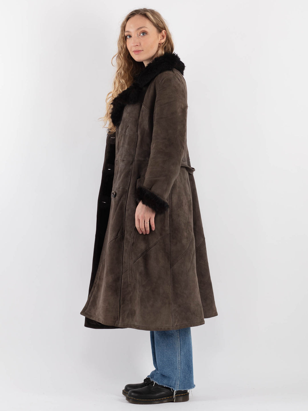 Vintage 80's Women Sheepskin in GrayV9250