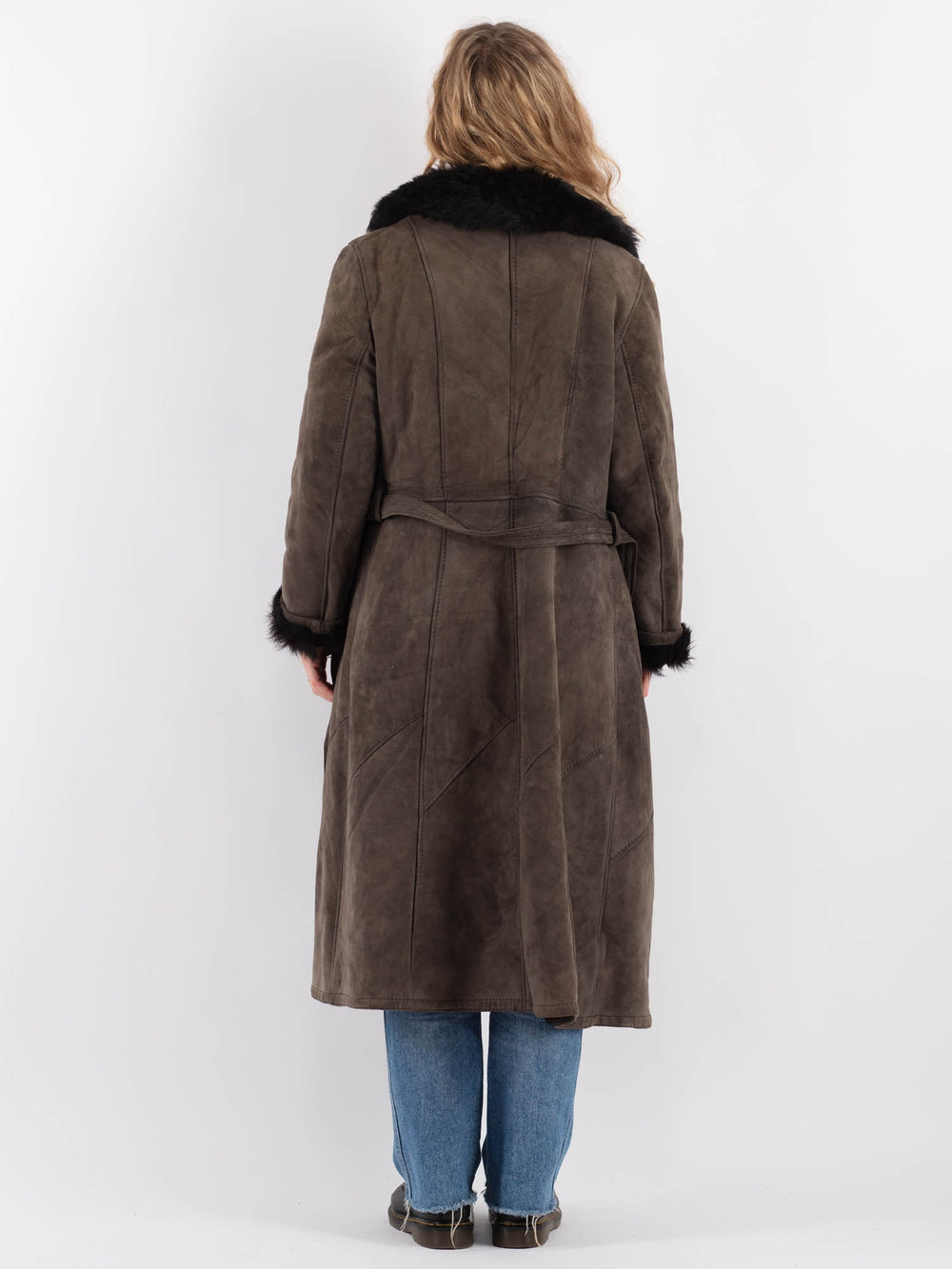 Vintage 80's Women Sheepskin in GrayV9250