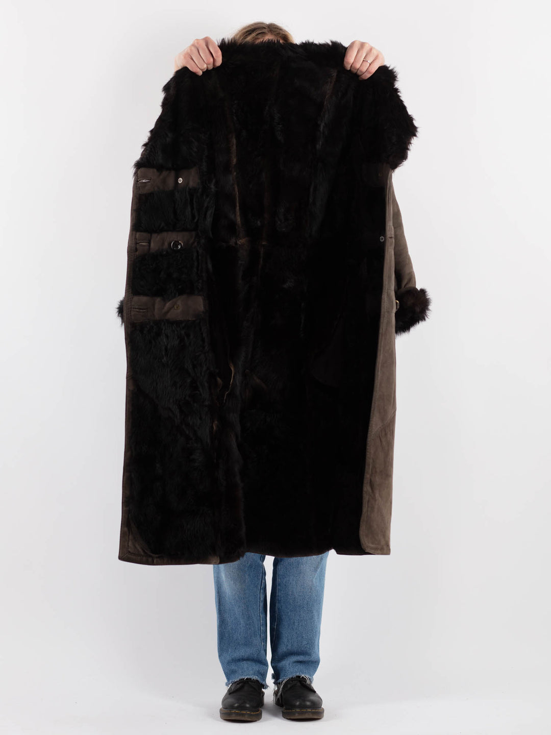 Vintage 80's Women Sheepskin in GrayV9250