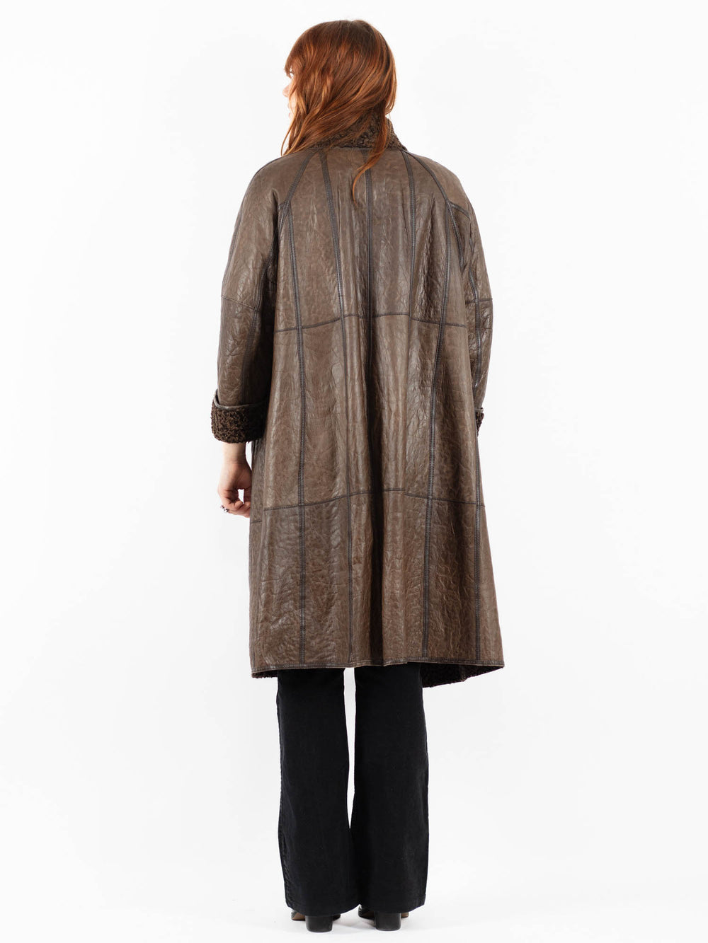 Vintage 80's Women Sheepskin Coat in BrownV9795