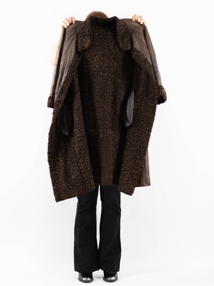 Vintage 80's Women Sheepskin Coat in BrownV9795