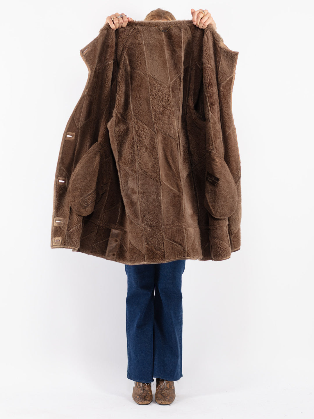 Vintage 80's Women Sheepskin in Beige