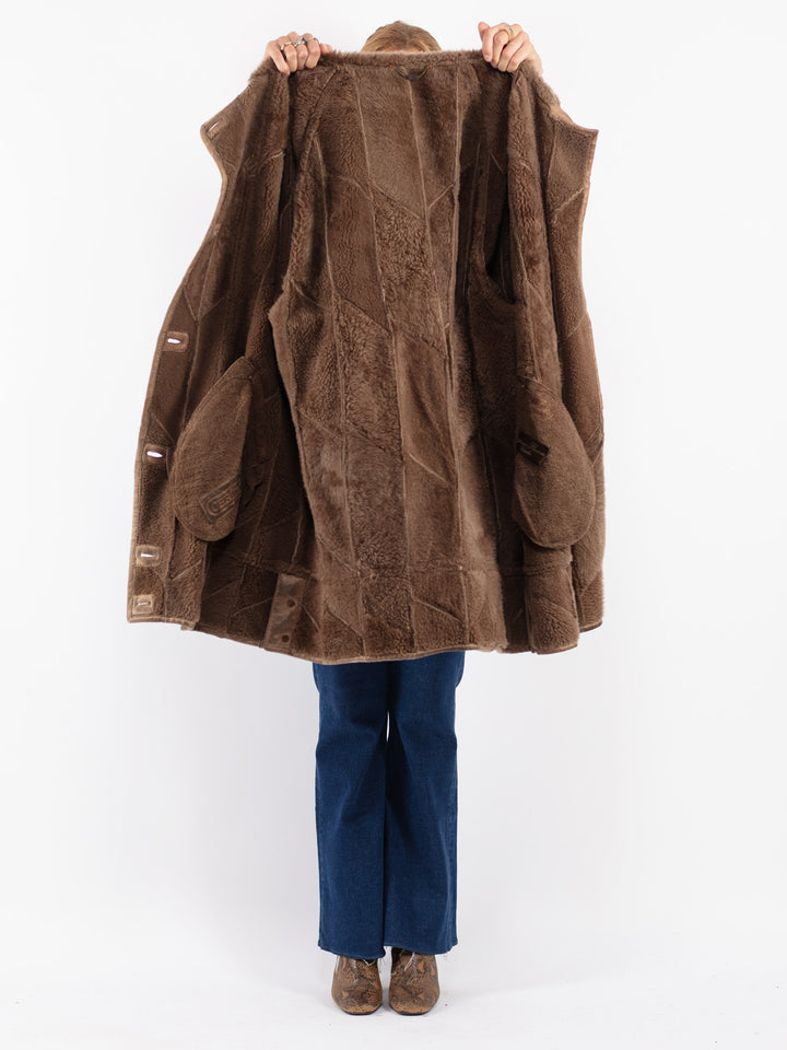 Vintage 80's Women Sheepskin in Beige