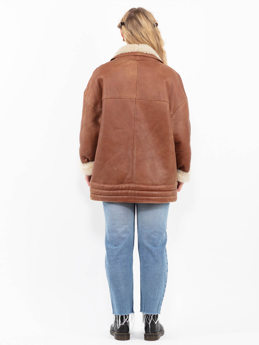 Vintage 80's Women Sheepskin Coat in BrownA0302