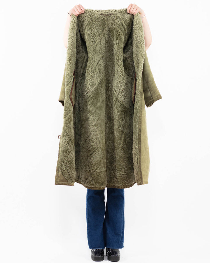 Vintage 80's Women Sheepskin in GreenA0001