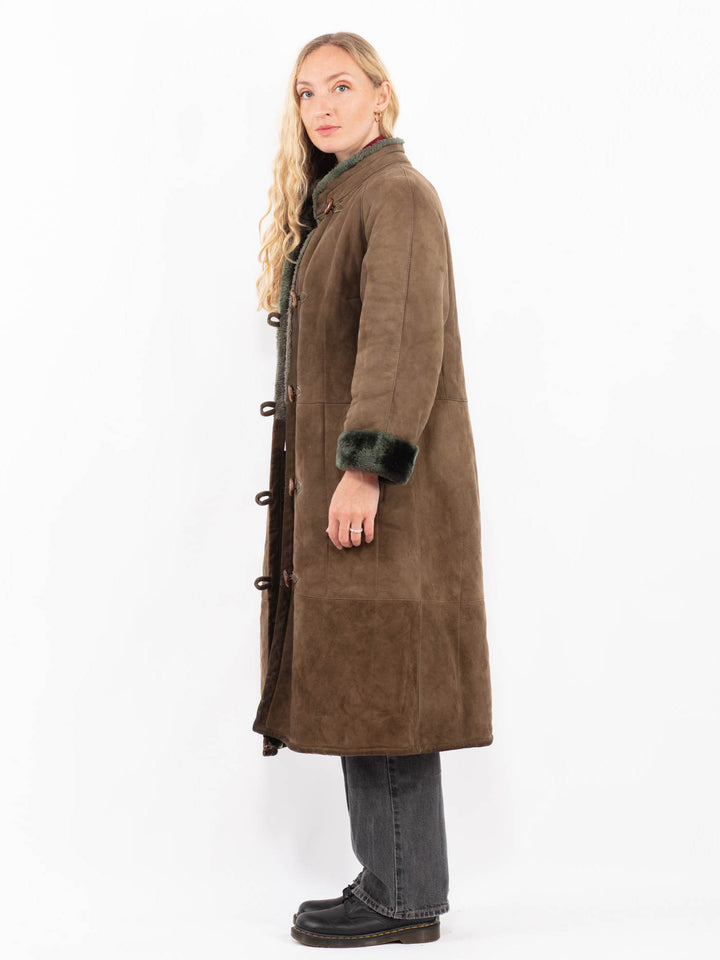 Vintage 80's Women Sheepskin Coat in BrownA0648