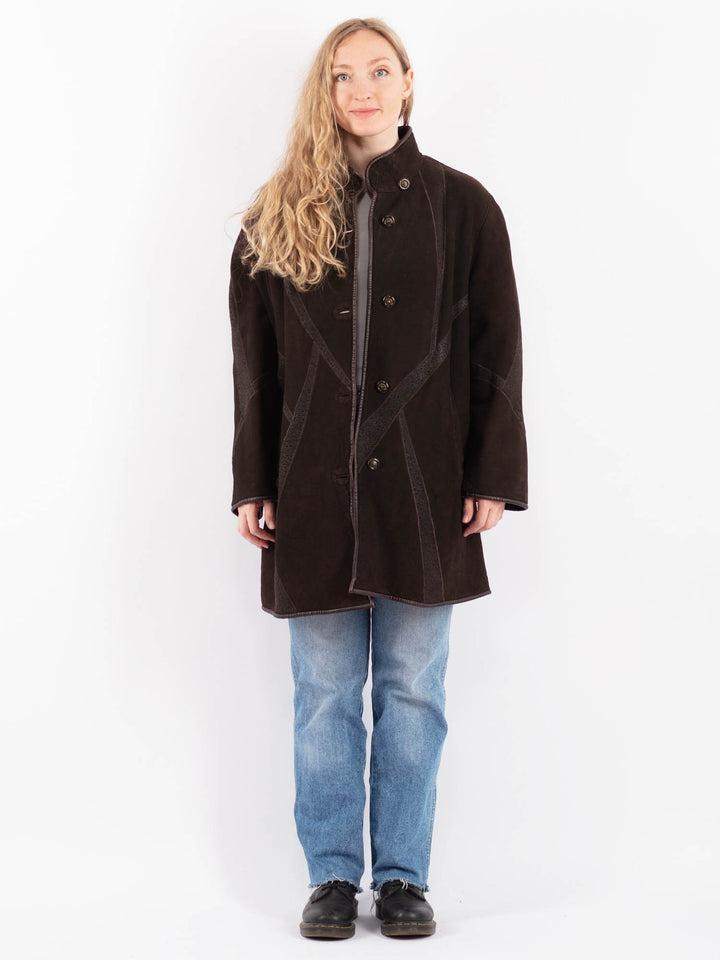 Vintage 80's Women Sheepskin in BrownV9497