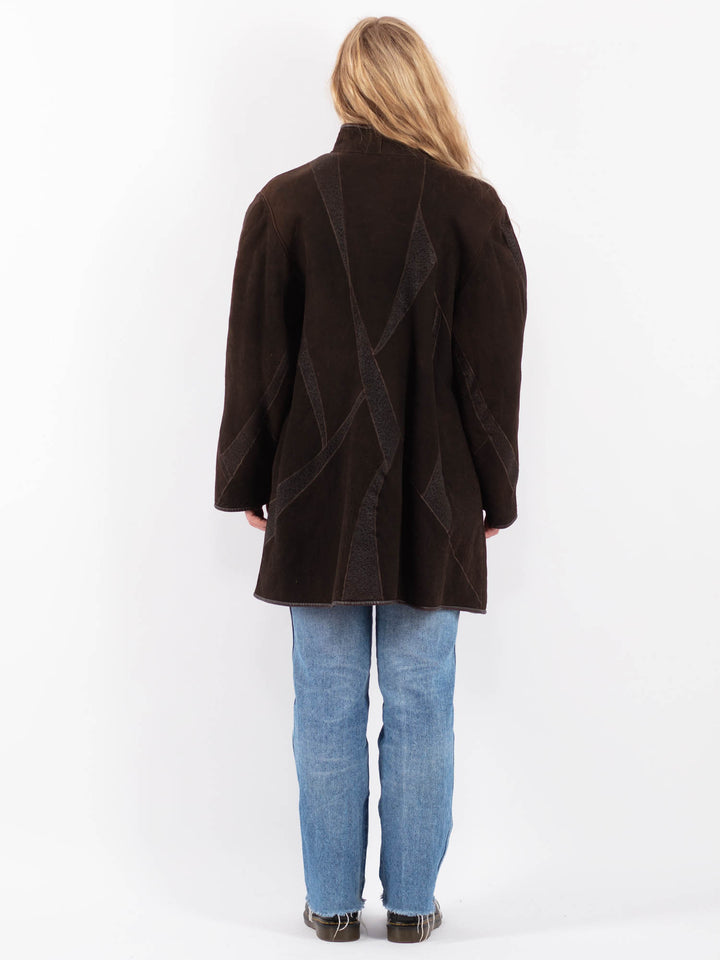 Vintage 80's Women Sheepskin in BrownV9497
