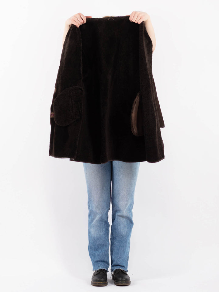 Vintage 80's Women Sheepskin in BrownV9497