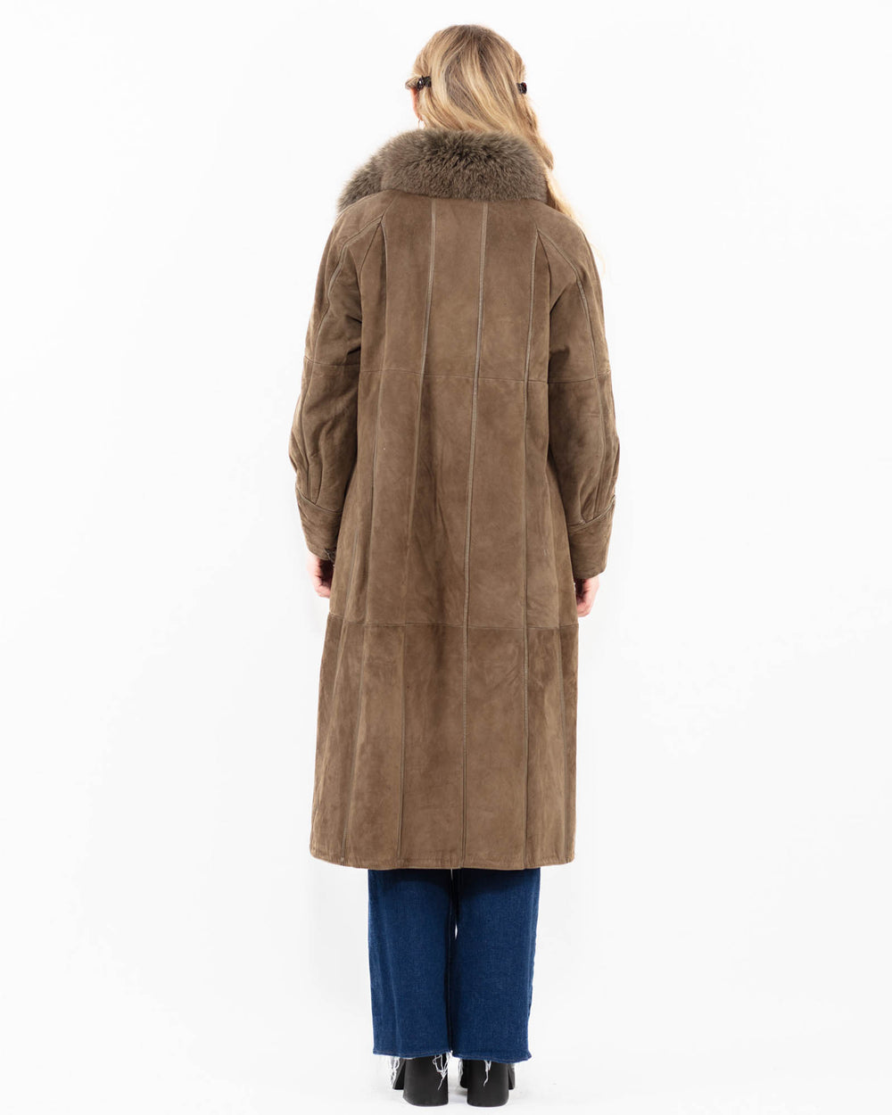 Vintage 80's Women Sheepskin Coat in BeigeA0004