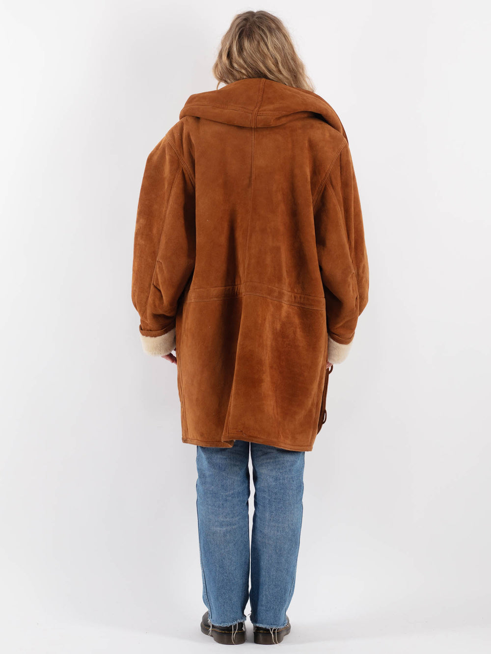 Vintage 80's Women Sheepskin Coat in Brown