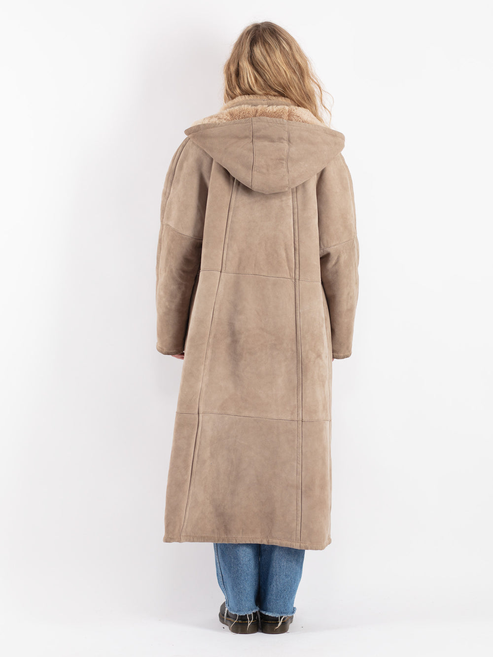 Vintage 80's Women Sheepskin Coat in BeigeV9063
