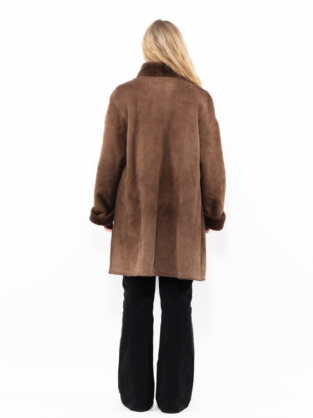 Vintage 80's Women Sheepskin Coat in BrownA0939