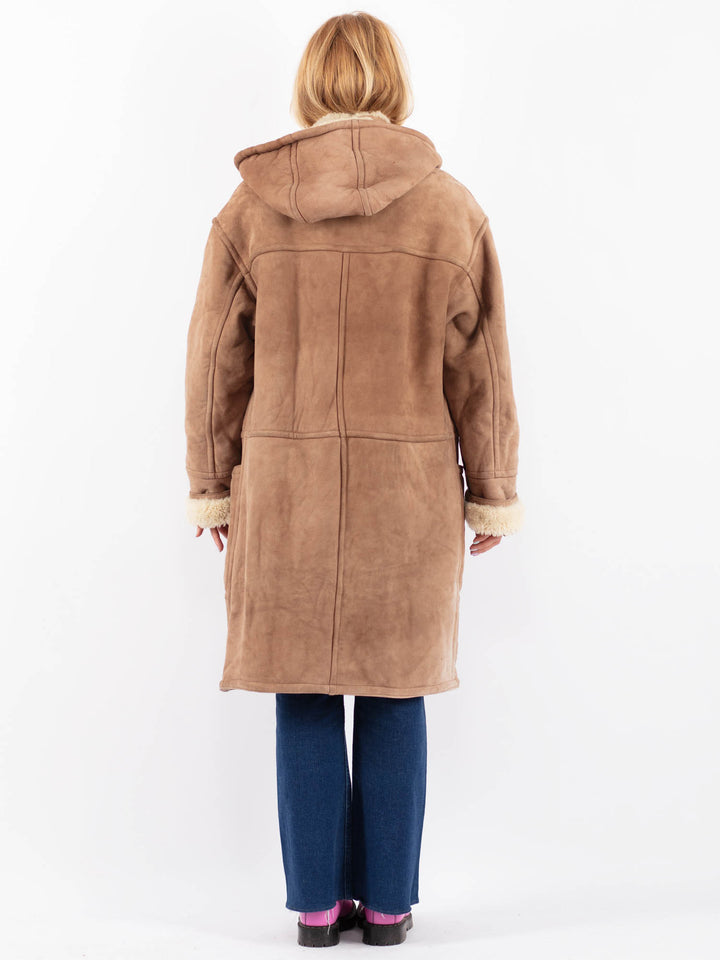 Vintage 80's Women Sheepskin Coat in BeigeV9577